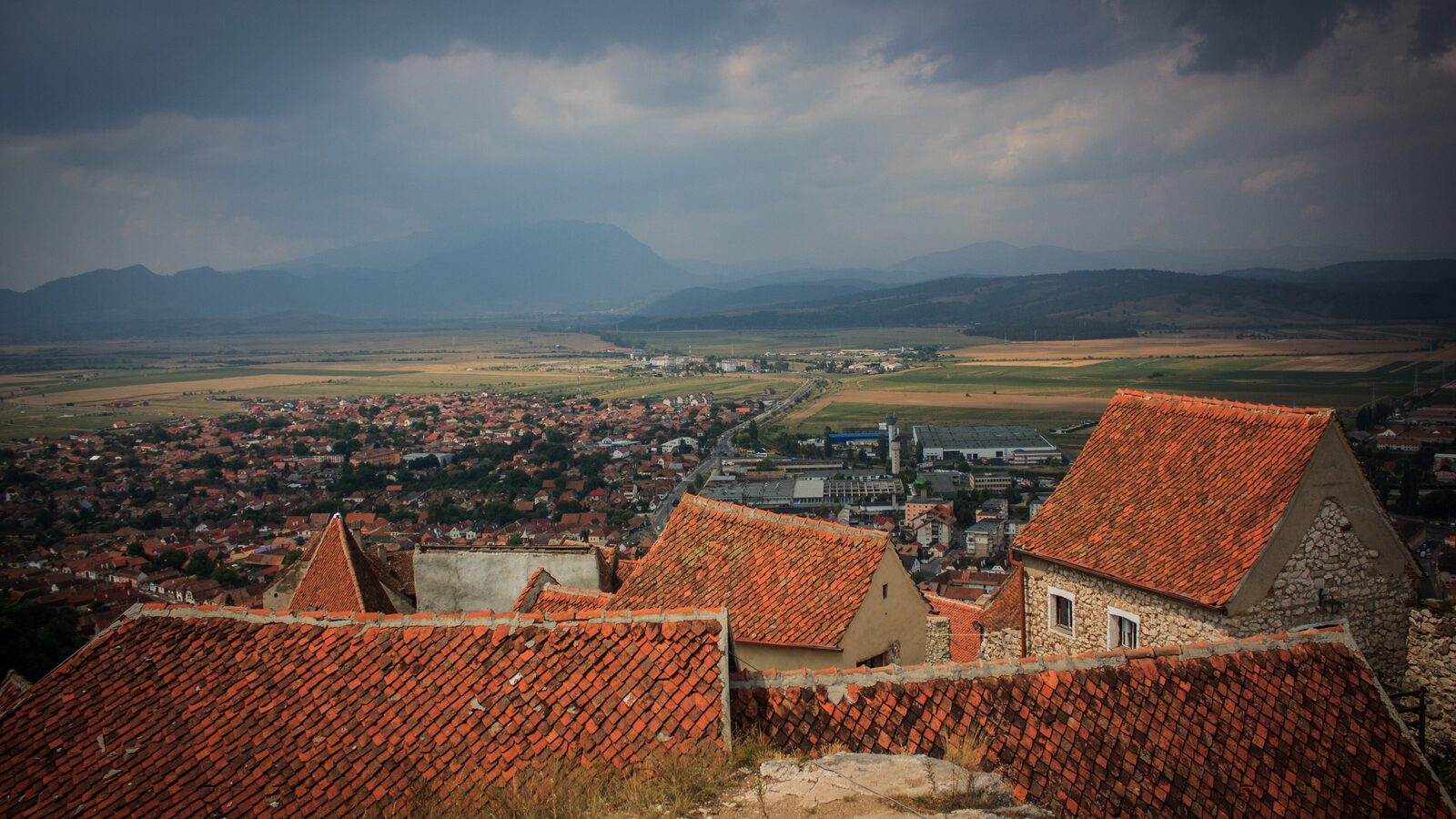 Râșnov — fotografie panorama / centru oraș (Brașov, Transilvania)