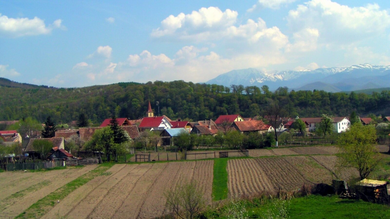 Tălmaciu — fotografie panorama / centru oraș (Sibiu, Transilvania)
