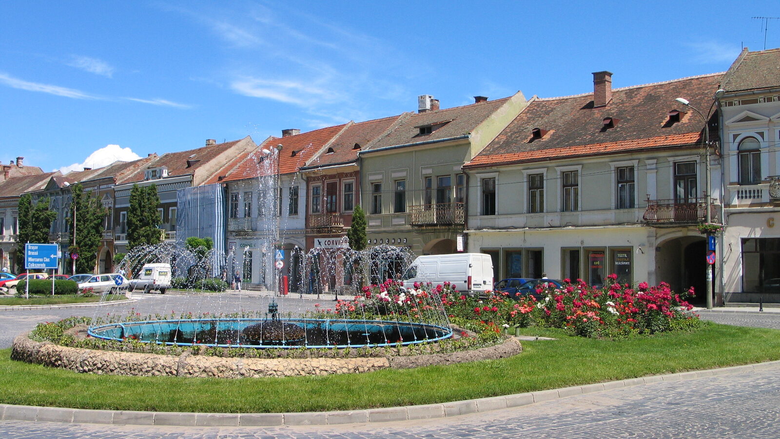 Târgu Secuiesc — fotografie panorama / centru oraș (Covasna, Transilvania)